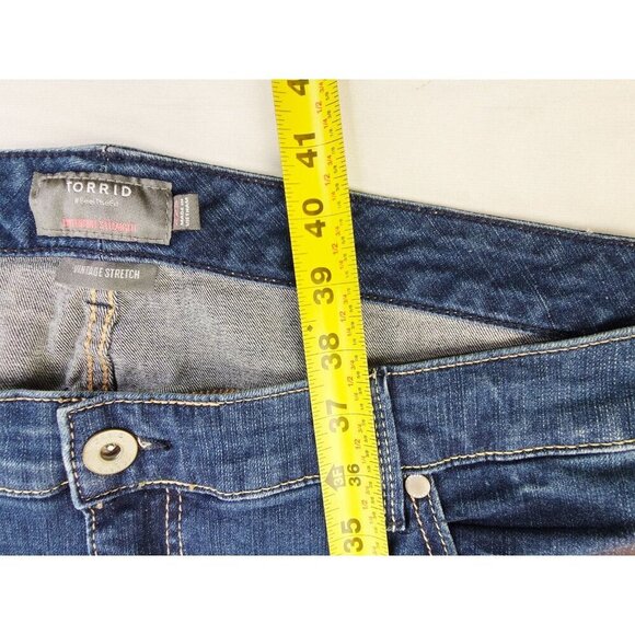 Torrid Size 22S Womens 28" Inseam Boyfriend Straight Vintage Stretch Blue Jeans - Picture 11 of 12